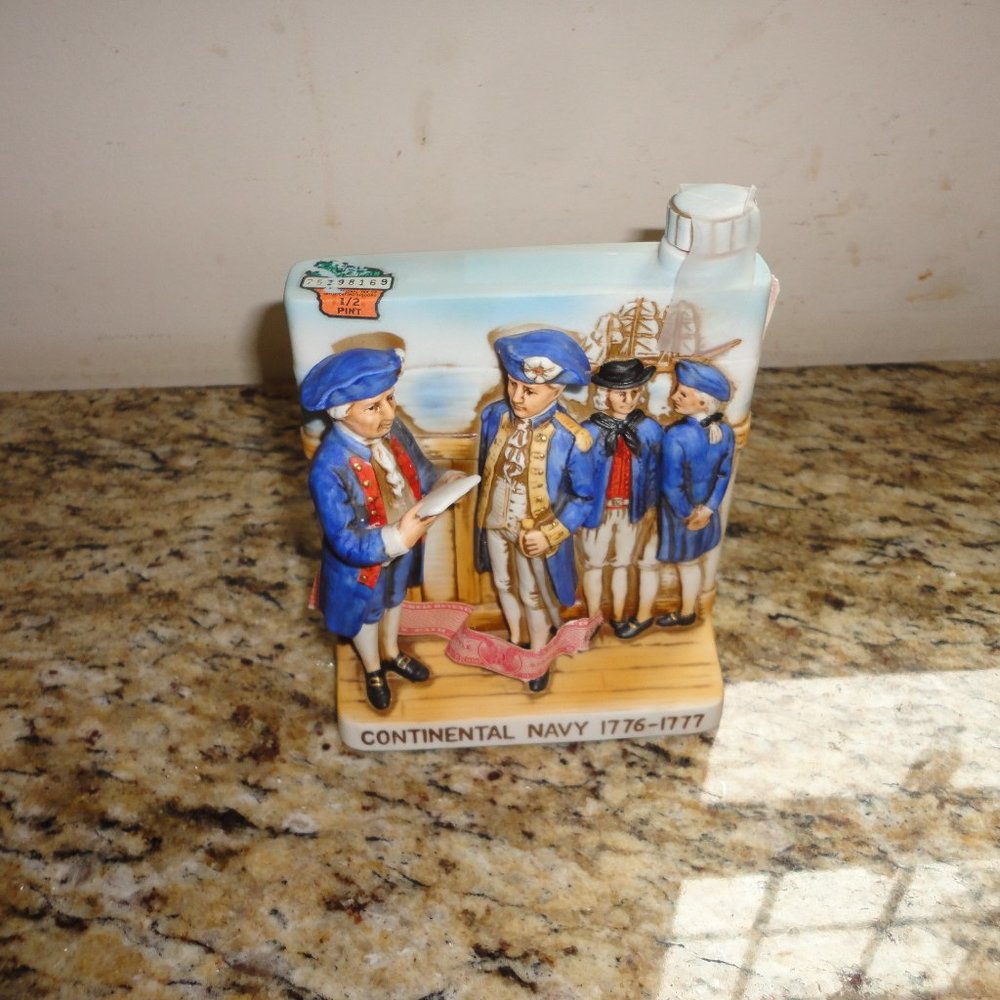 1975 Haas Brothers Continental Navy 1776-1777  Bourbon Whiskey Flask Decanter